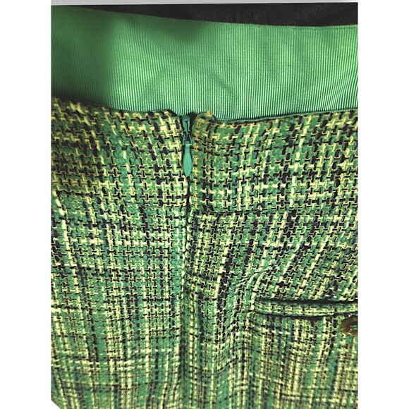 Kenar Green Blue Preppy Tweed Straight Line Skirt Clueless Vibes size 10 - Picture 4 of 5
